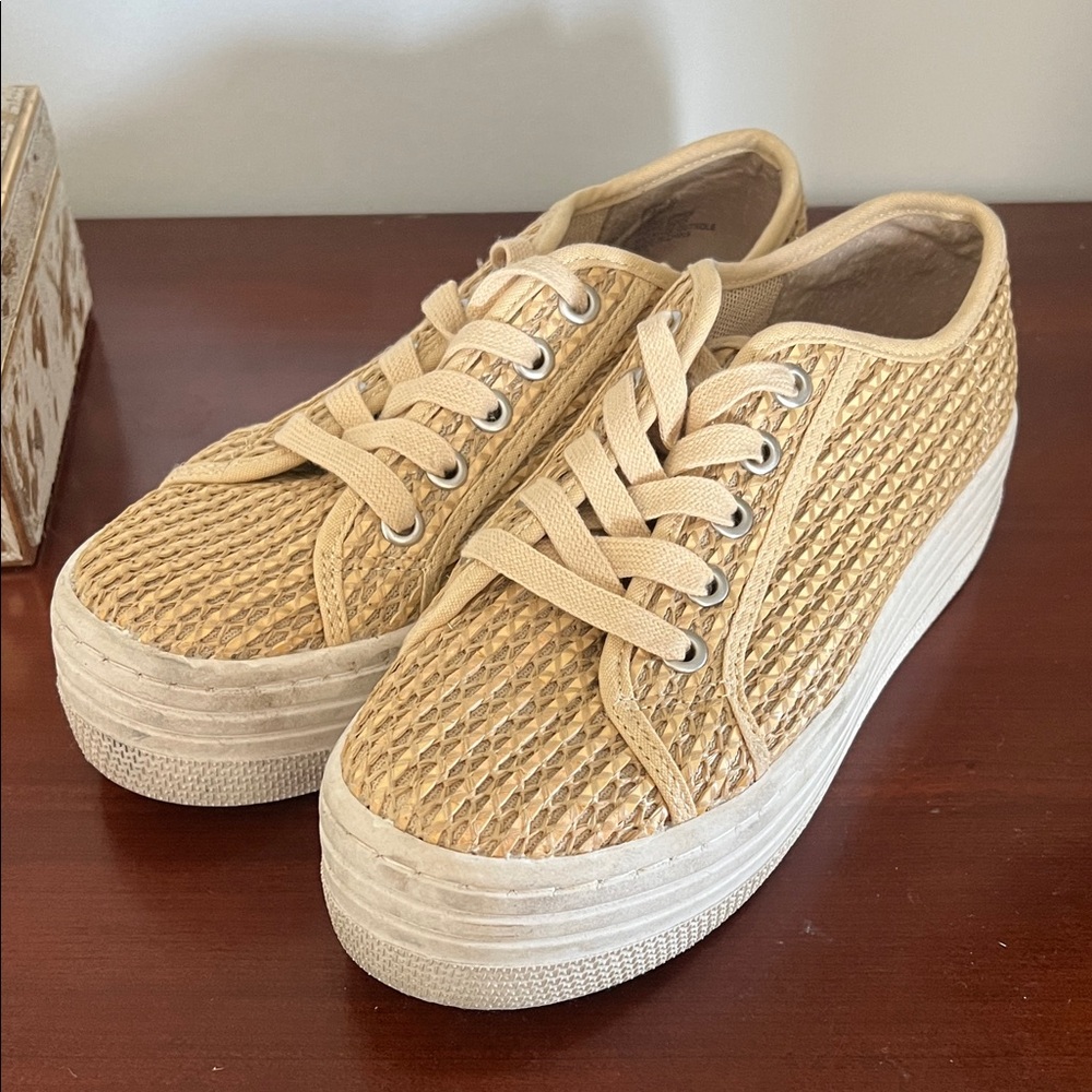 Women's Tan Platform Sneakers